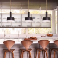 Średnia lampa wisząca Cedric - 2 źródła światła - Czarny
