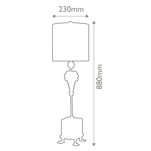 Lampa stołowa Pompadour X - 1 źródło światła - Kremowy, srebrny