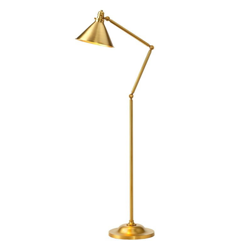 Lampa podłogowa Provence - 1 źródło światła - Postarzany mosiądz