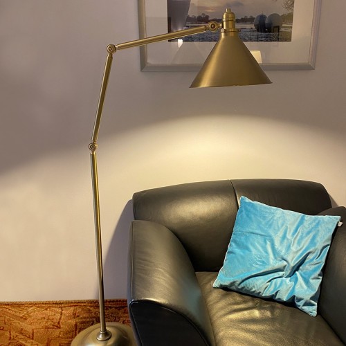 Lampa podłogowa Provence - 1 źródło światła - Postarzany mosiądz