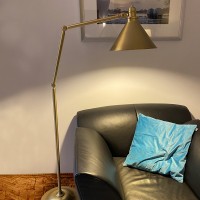 Lampa podłogowa Provence - 1 źródło światła - Postarzany mosiądz