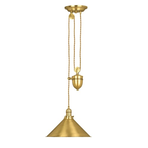 Lampa wisząca z obciążnikiem Provence - 1 źródło światła - Postarzany mosiądz