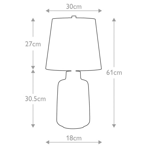 Mała lampa stołowa Bacari - 1 źródło światła - Niebieski, szary
