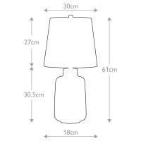 Mała lampa stołowa Bacari - 1 źródło światła - Niebieski, szary