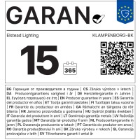 Latarnia naścienna Klampenborg - 1 źródło światła - Czarny