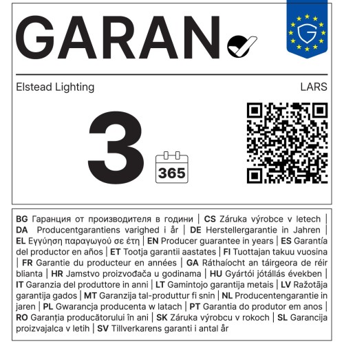 Latarnia naścienna LED Lars - Czarny