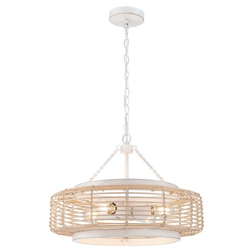 Lampa wisząca Waylon - 4 źródła światła - Antyczna biel