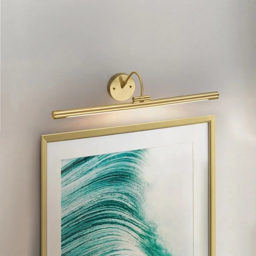 Duża obrazówka LED Alton - Szczotkowany mosiądz