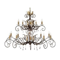Żyrandol Amarilli - 15 źródeł światła - Brązowy, złota patyna