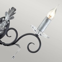 Kinkiet Amarilli - 2 źródła światła - Czarny, srebrna patyna