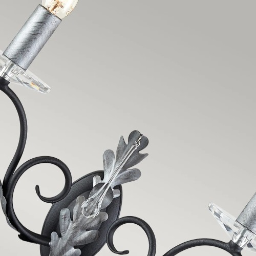 Kinkiet Amarilli - 2 źródła światła - Czarny, srebrna patyna