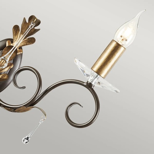 Kinkiet Amarilli - 2 źródła światła - Brązowy, złota patyna