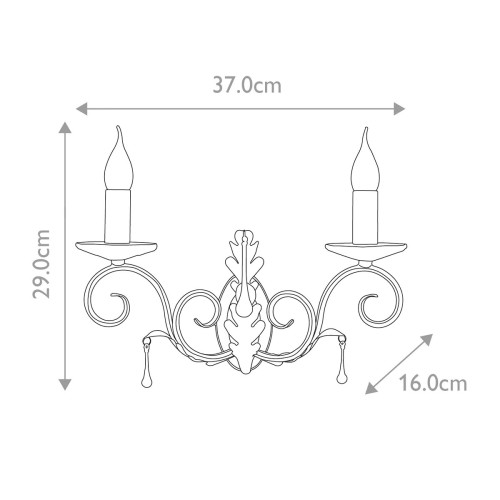 Kinkiet Amarilli - 2 źródła światła - Brązowy, złota patyna