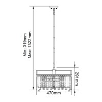 Duży żyrandol Aries - 4 źródła światła - Polerowany nikiel