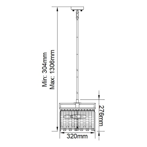 Mały żyrandol Aries - 4 źródła światła - Polerowany nikiel