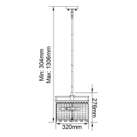 Mały żyrandol Aries - 4 źródła światła - Polerowany nikiel