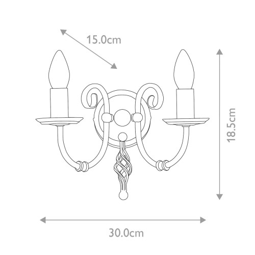 Kinkiet Artisan - 2 źródła światła - Postarzany mosiądz