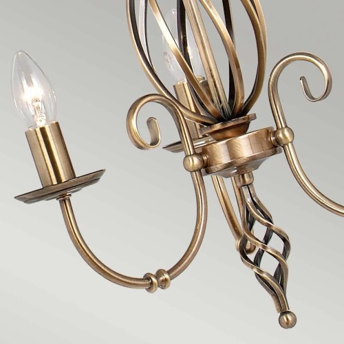 Żyrandol Artisan - 3 źródła światła - Postarzany mosiądz