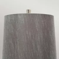 Lampa stołowa Ascent - 1 źródło światła - Polerowany nikiel - Ciemnoszary abażur