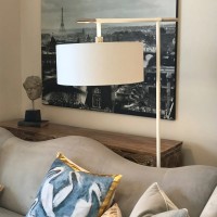 Lampa podłogowa Balance - 1 źródło światła - Biały, polerowany nikiel