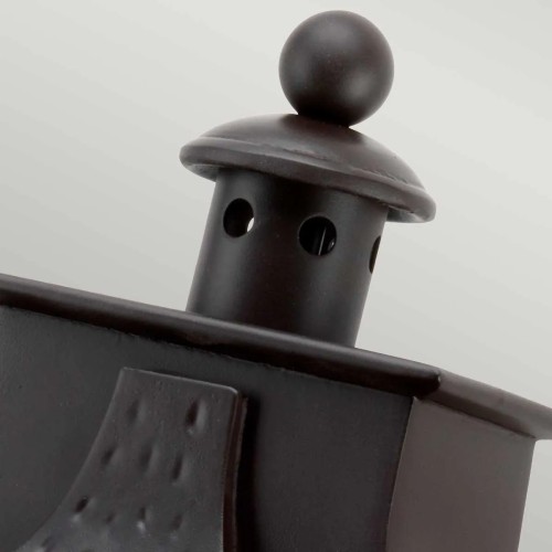 Latarnia naścienna Balmoral - 3 źródła światła - Postarzany brąz