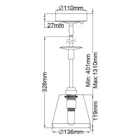 Lampa wisząca Agatha - 1 źródło światła - Polerowany chrom