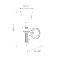 Kinkiet Carroll 2 - 1 źródło światła - Polerowany chrom