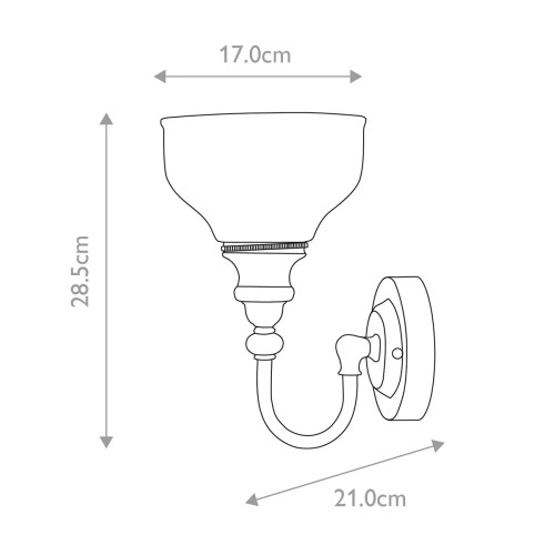 Kinkiet Cheadle - 1 źródło światła - Polerowany chrom