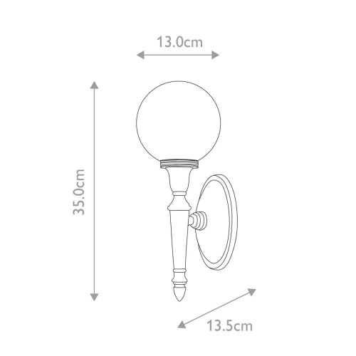 Kinkiet Dryden 4 - 1 źródło światła - Polerowany mosiądz
