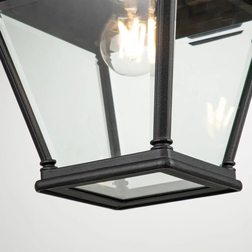 Duża latarnia naścienna Bayview - 1 źródło światła - Czarny