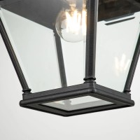 Duża latarnia naścienna Bayview - 1 źródło światła - Czarny