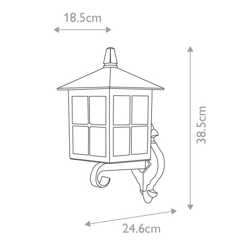 Latarnia naścienna Winchester BL17 - 1 źródło światła - Czarny