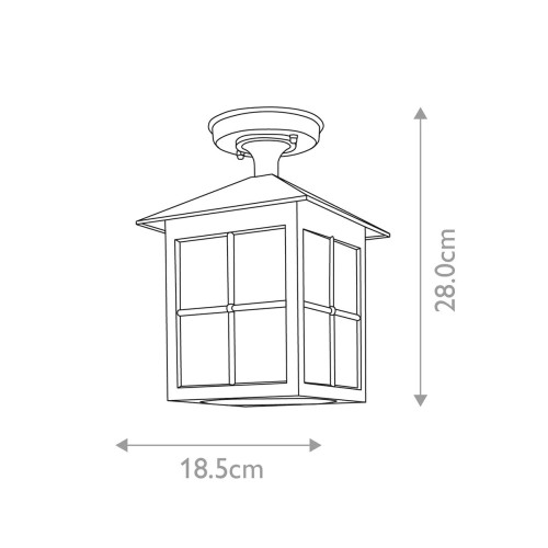 Plafon ogrodowy Winchester BL18A - 1 źródło światła - Czarny