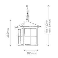Latarnia wisząca Winchester BL18B- 1 źródło światła - Czarny