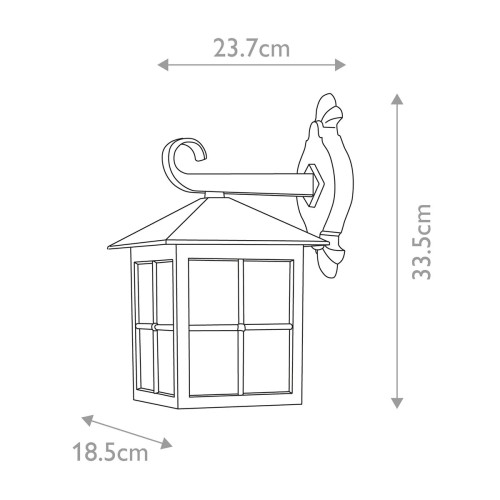 Latarnia naścienna Winchester BL18 - 1 źródło światła - Czarny