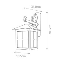 Latarnia naścienna Winchester BL19 - 1 źródło światła - Czarny