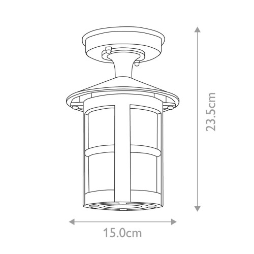 Plafon ogrodowy Hereford BL21A - 1 źródło światła - Czarny