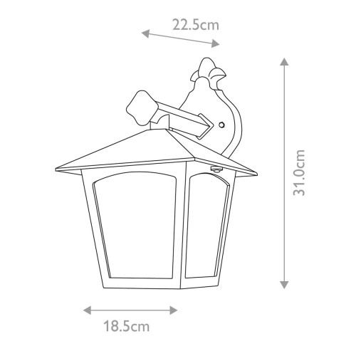 Latarnia naścienna York BL2 - 1 źródło światła - Czarny