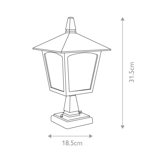 Latarnia cokołowa York BL7 - 1 źródło światła - Czarny