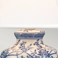 Lampa stołowa Blue Ginger Jar - 1 źródło światła - Niebieski, biały