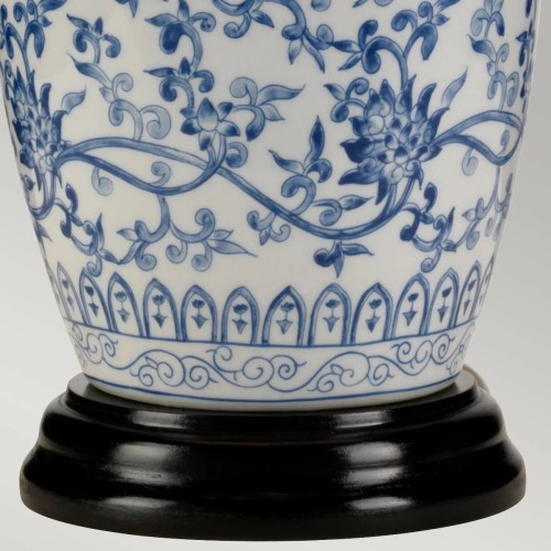 Lampa stołowa Blue Ginger Jar - 1 źródło światła - Niebieski, biały