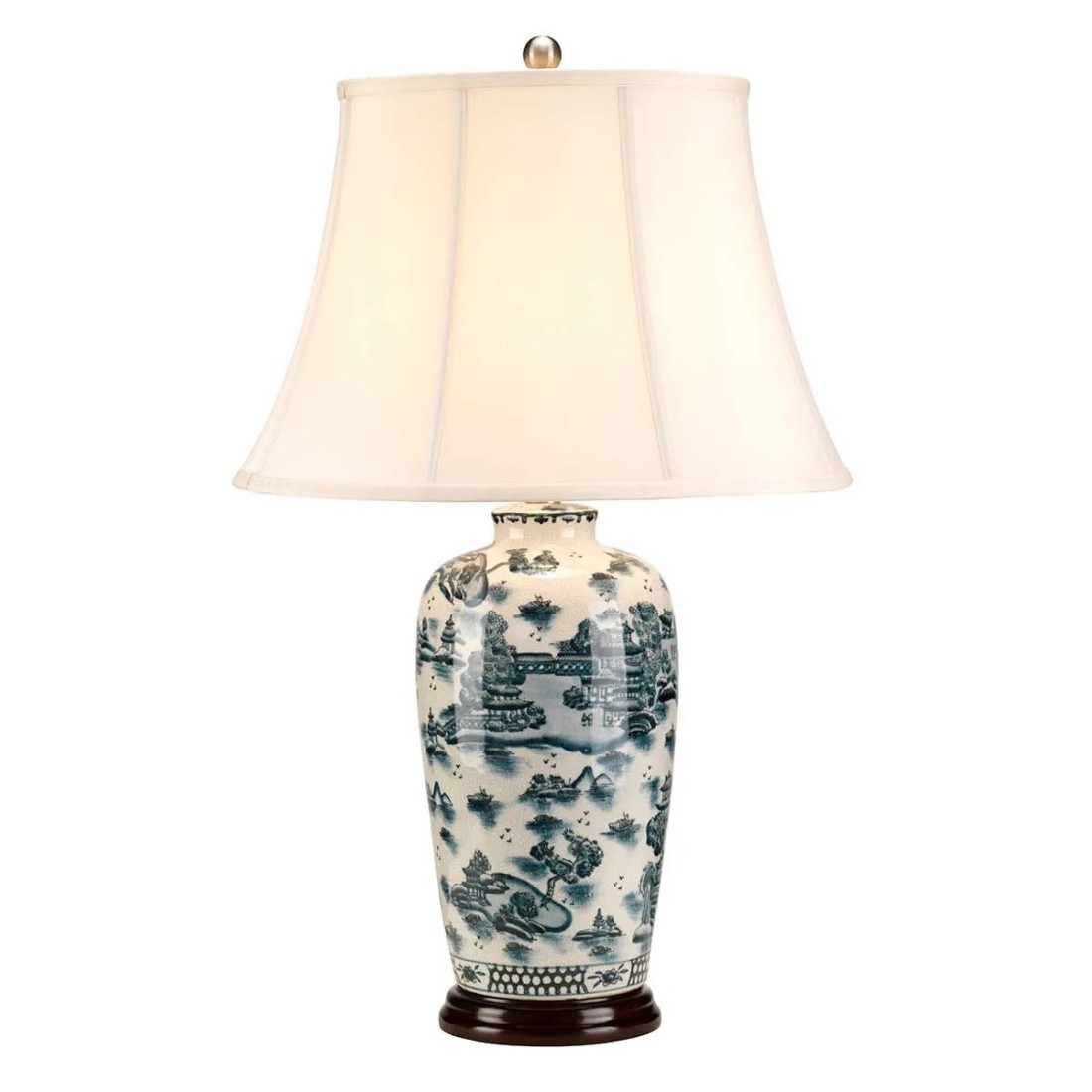 Lampa stołowa Blue Traditional - 1 źródło światła - Niebieski, biały