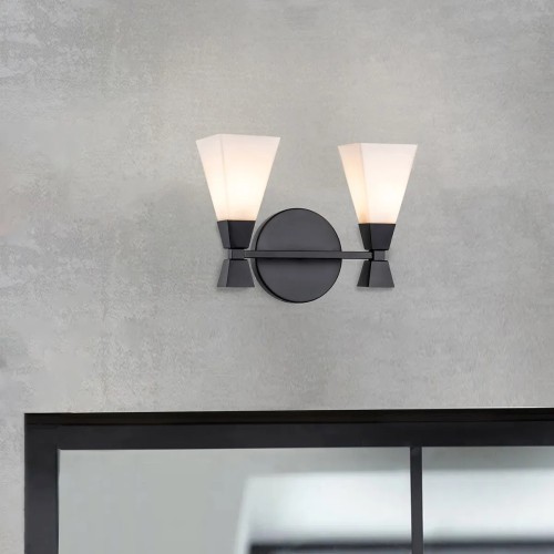 Kinkiet Bowtie - 2 źródła światła - Matowa czerń