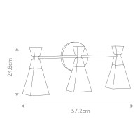 Kinkiet Bowtie - 3 źródła światła - Matowa czerń