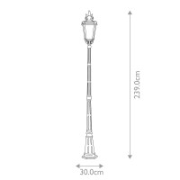 Duża latarnia uliczna Baltimore - 1 źródło światła - Postarzany brąz