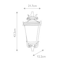Średnia półlatarnia naścienna Baltimore - 1 źródło światła - Postarzany brąz