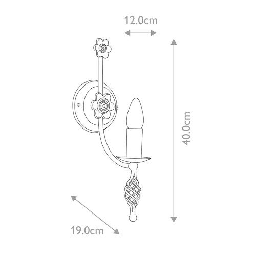 Kinkiet Belfry - 1 źródło światła - Czarny