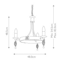 Żyrandol Belfry - 3 źródła światła - Czarny