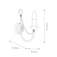 Kinkiet Carisbrooke - 1 źródło światła - Czarny