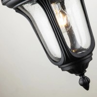 Mała latarnia naścienna Chicago - 1 źródło światła - Teksturowana czerń